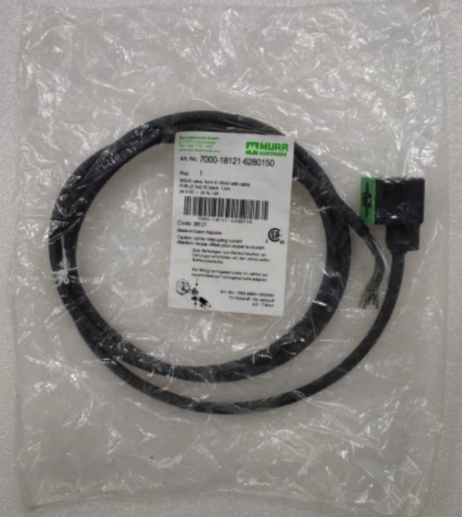 穆尔MURR电磁阀7000-18121-6280150 A型 18mm，24V 4A 线长1.5米