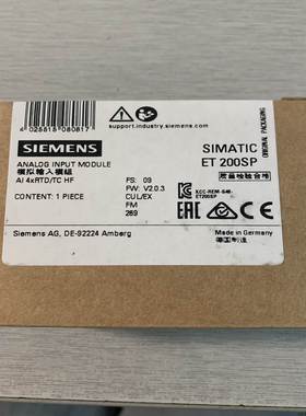 西门子SIMATIC ET200SP 6ES7134-6JD00-0CA1 模拟量输入模块 询价