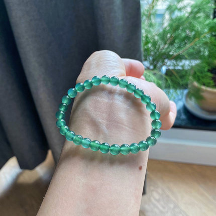 自然光A货翡翠手串冰种蓝水绿色起胶起光珠子手链天然危料带证书