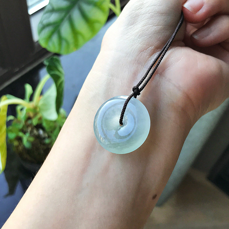 24mm 自然光缅甸天然老坑A货翡翠平安扣冰种晴水浅绿色裸石带证书,珠宝/钻石/翡翠,颈饰,淘宝优惠券,粉丝福利购,淘宝优惠卷