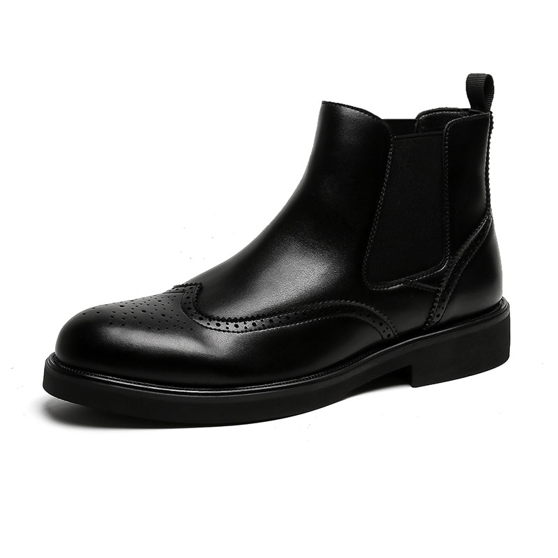 BULLOCK CHELSEA BOOTS MENS MARTIN BOOTS BRITISH BOOTS BUSINESS FORMAL WEAR HIGH TOPS LEATHER BOOTS LEATHER BOOTS ZHONGBANG MENS SHOES