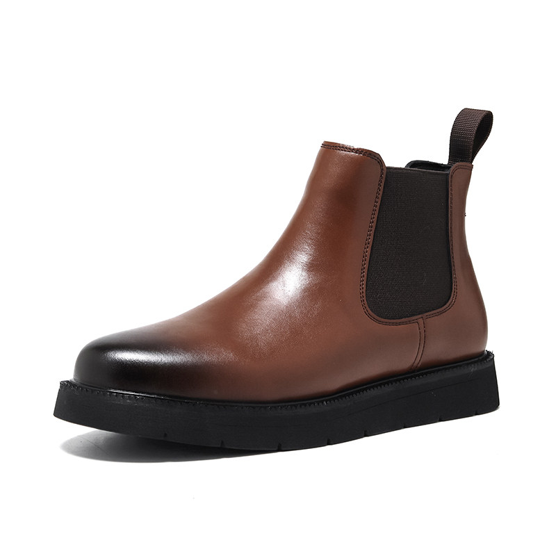 2023 NEW BOOTSMENS CHELSEA BOOTSMARTIN BOOTSZHONGBANG BRITISH HIGH-TOP BUSINESS LEATHER SHOES PLUS SIZE FLEECE BOOTS