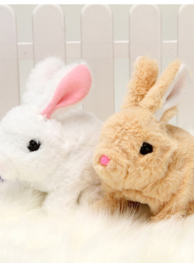 可爱毛绒电动小兔子儿童玩具仿真兔子会走会动会叫宝宝男女孩礼物