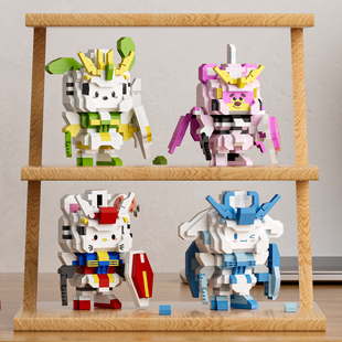 益智可爱卡通公仔机甲拼装积木创意模型摆件生日礼物小奖品儿童女