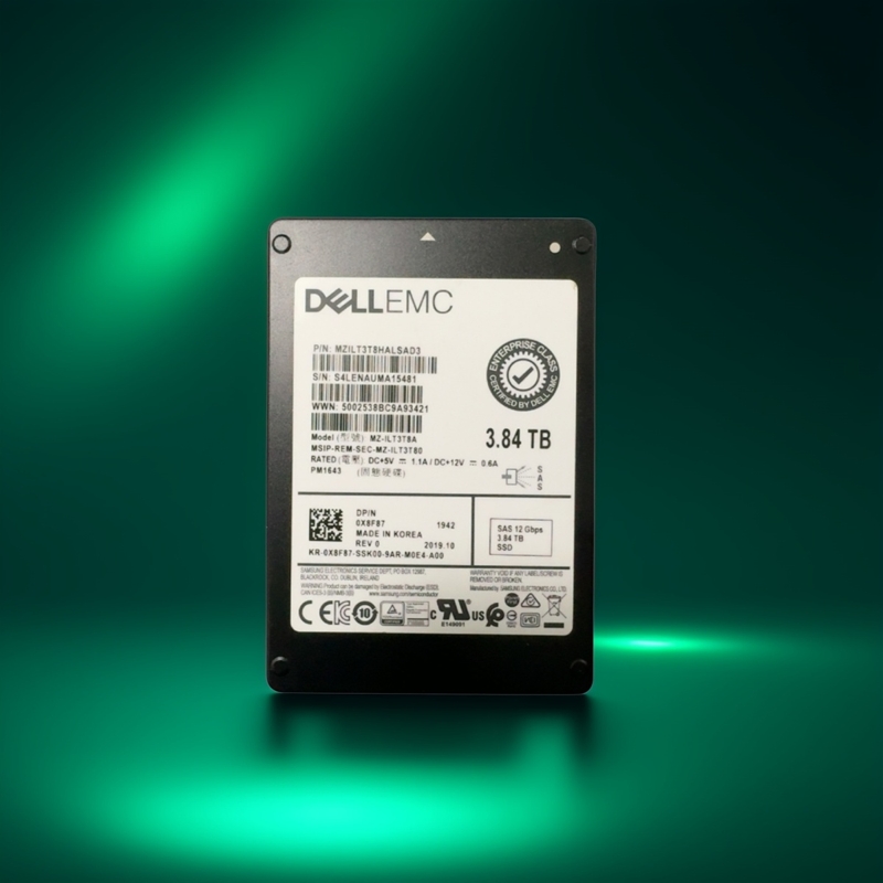 DELL 3.84T SAS 0X8F87 MZILT3T8HALS0D3服务器SSD提供测报