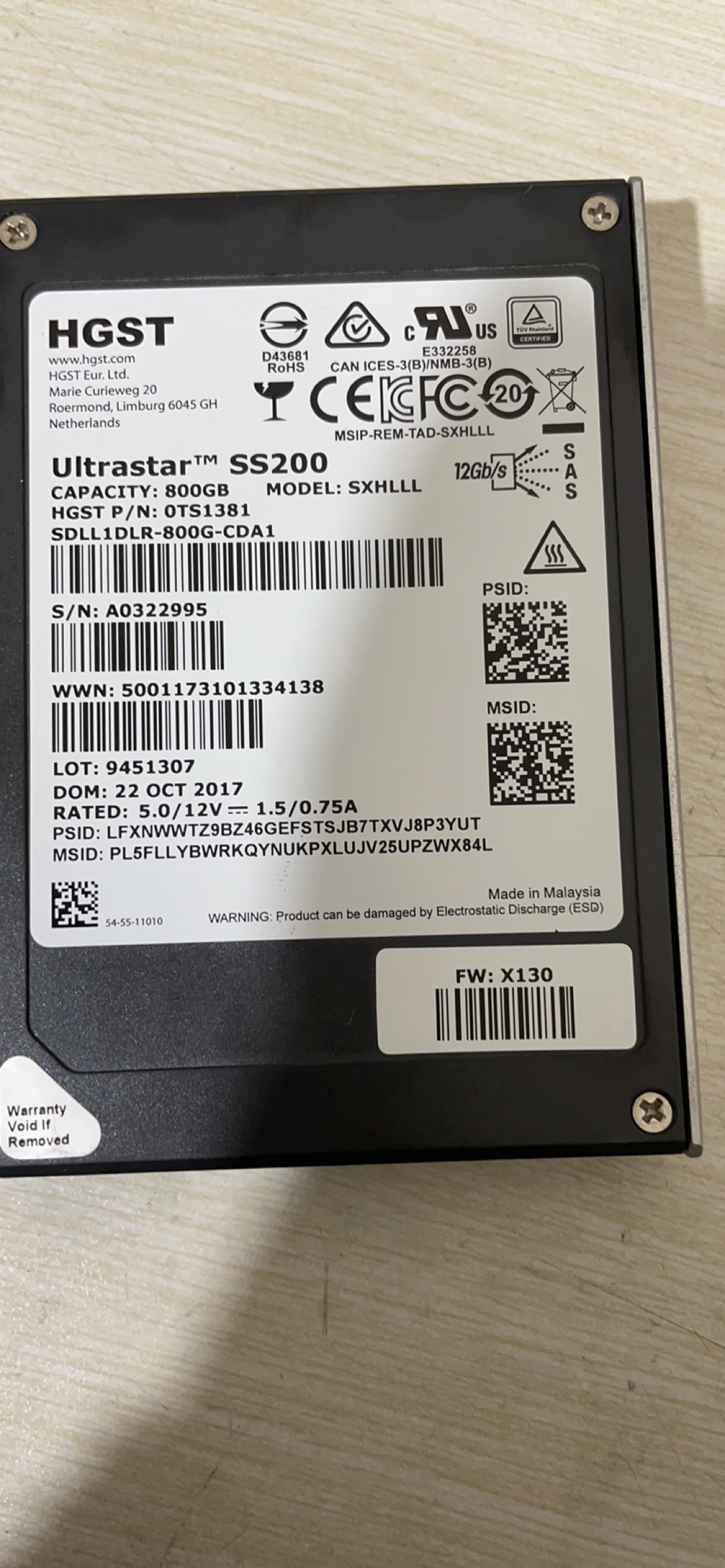 HGST WD SS200 SAS SSD 800G SDLL1DLR-800G-CDA1 电脑硬件/显示器/电脑周边 机械硬盘 原图主图