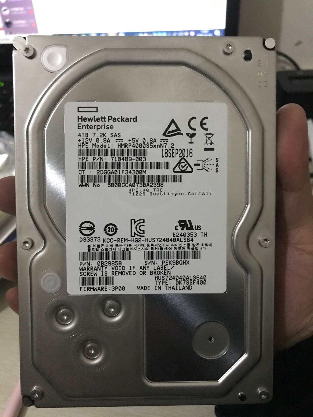 HP 3PAR 存储硬盘 全新现货 4T SAS 12GB