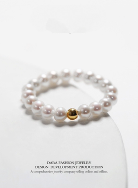 18k金珠淡水珍珠时尚气质法式复古小众戒指