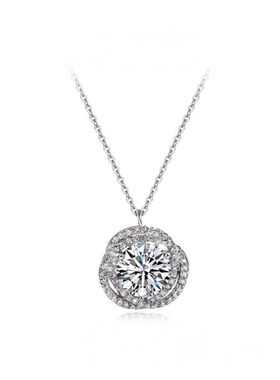 s925银白色超闪高碳钻项链时尚简约大气个性轻奢百搭锁骨链网红