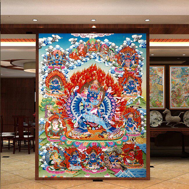 客厅diy方钻满钻钻石画钻石绣唐卡大威德金刚贴钻镶钻十字绣带钻