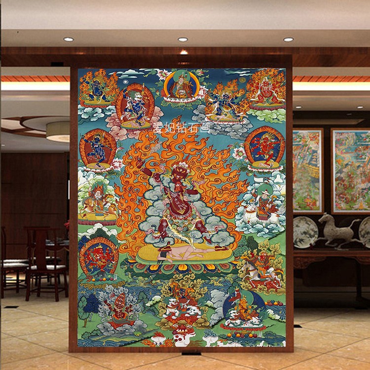 新款客厅diy钻石画方钻满钻石绣唐卡一髻佛母贴钻点钻十字绣带钻