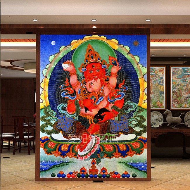 新中式办公室客厅DIY方钻满钻钻石画唐卡红财神沾贴钻点钻十字绣,居家布艺,十字绣套件,淘宝优惠券,粉丝福利购,淘宝优惠卷