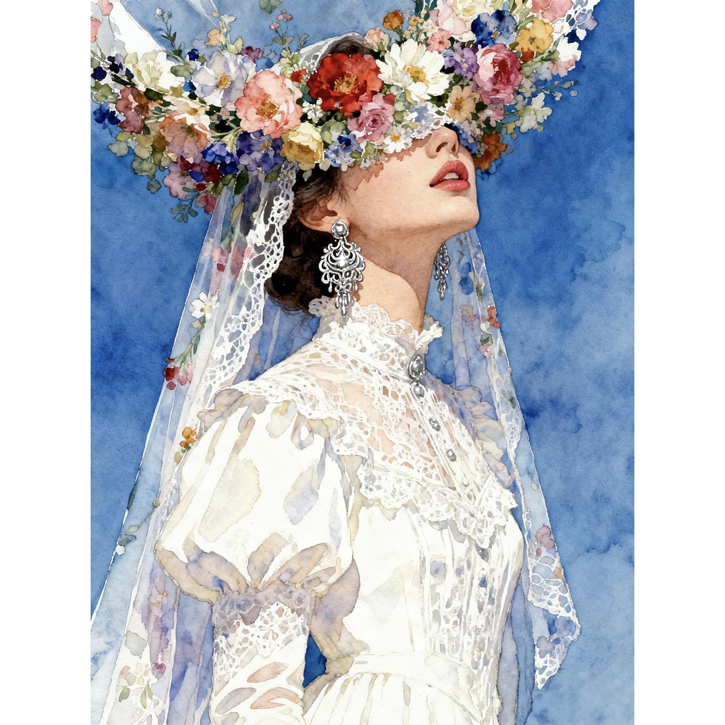 韩式DIY手工贴钻方钻满钻钻石画钻石绣带钻套件花环头纱婚纱美女