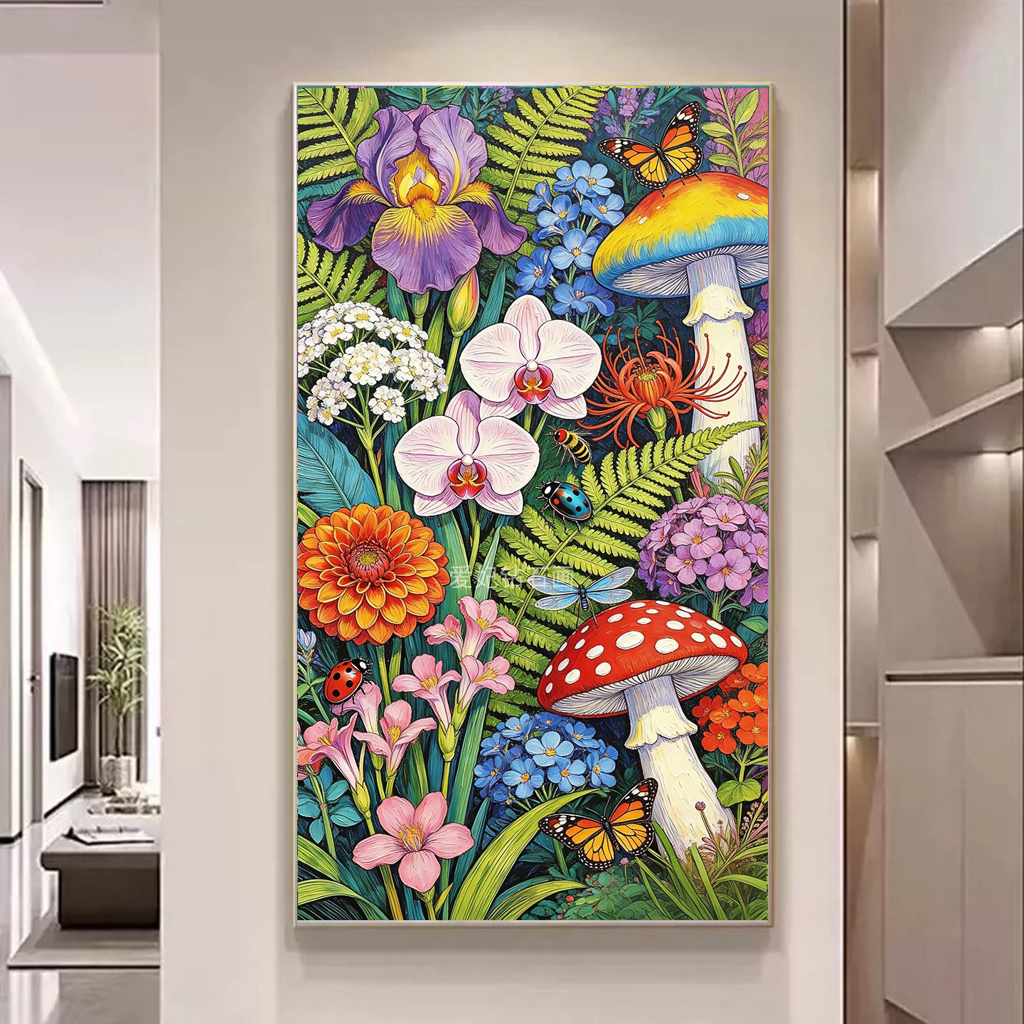 DIY树脂方钻满钻钻石绣贴钻画蝴蝶兰大丽花蕨类蘑菇蝴蝶昆虫玄关