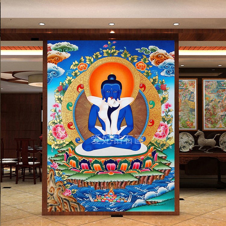 方钻满钻钻石画唐卡普贤王如来密宗双身相欢喜佛全贴钻点钻十字绣