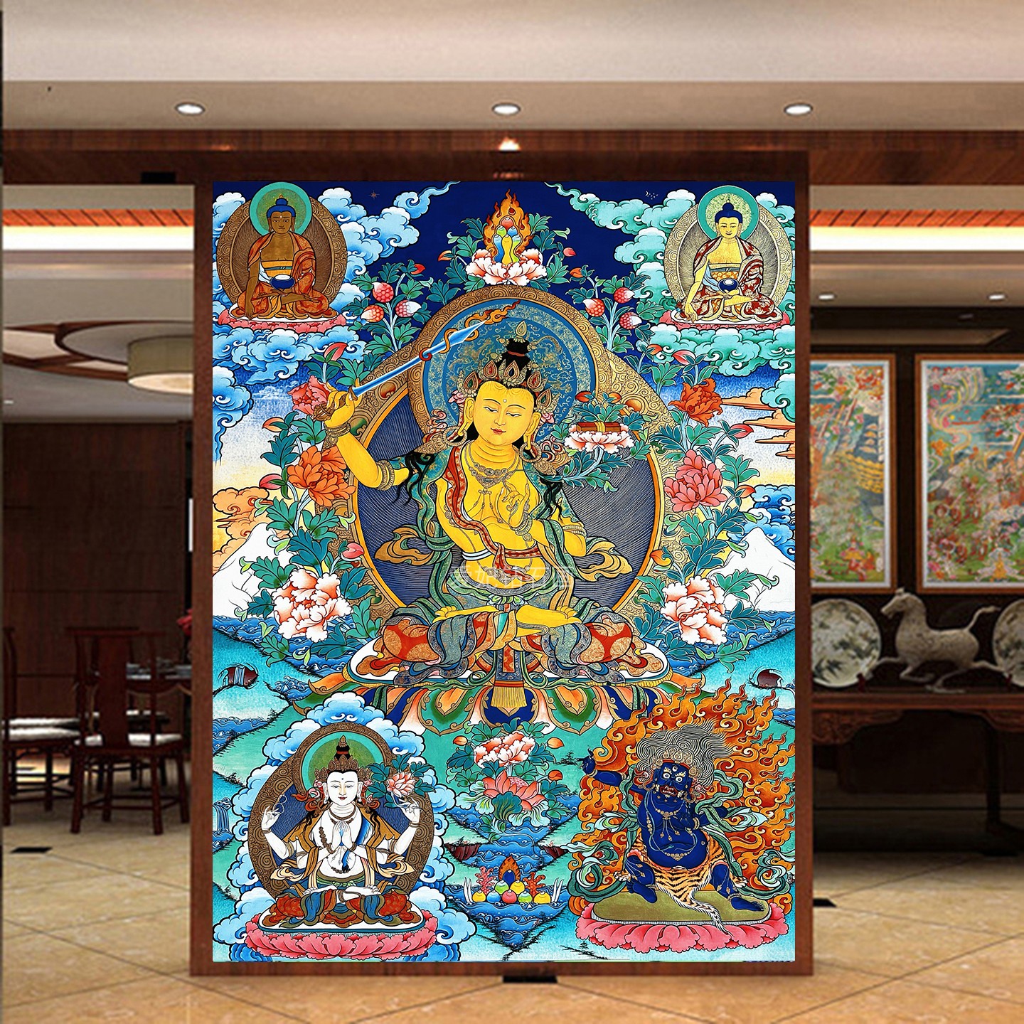 2025新款DIY方钻满钻钻石画钻石绣唐卡文殊菩萨手工粘贴钻十字绣