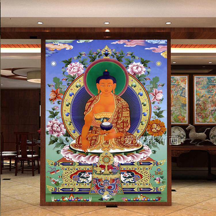 客厅全粘贴DIY方砖石画满钻5d钻石画钻石印花十字绣唐卡佛祖菩萨