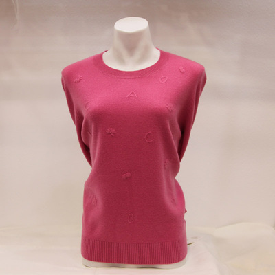 女士时尚百搭圆领提花高档羊绒衫