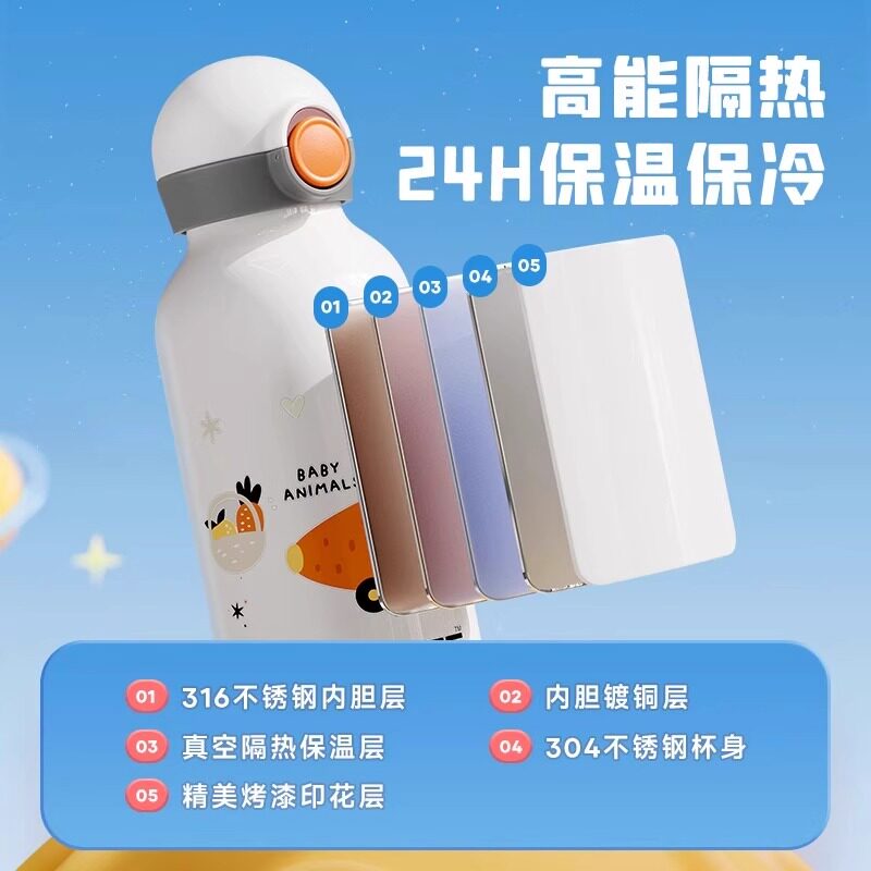 儿童316不锈钢便携水杯
