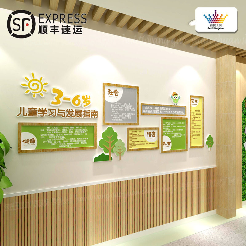 幼儿园文化墙 走廊装饰 楼梯墙面 环创成品 3-6岁儿童发展指南