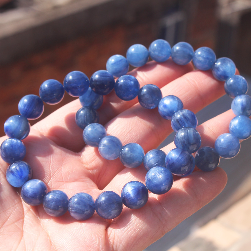 天然蓝晶石手串蓝晶手链男女