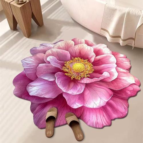 入户门地垫进门脚垫家用玄关防滑垫子可裁剪现代中式喜庆大花床边