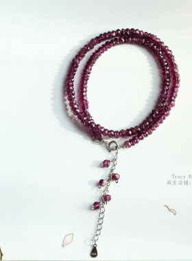 tracy银手链ins石榴石