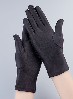 男女氨纶珠宝手套弹力紧身黑白舞蹈表演礼仪指挥司仪手套