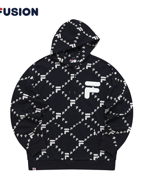 FILA FUSION 斐乐潮连帽卫衣情侣款春季时尚宽松上衣T11U216205F