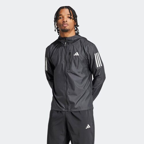 adidas防风透湿疏水跑步运动修身连帽夹克外套IN1483