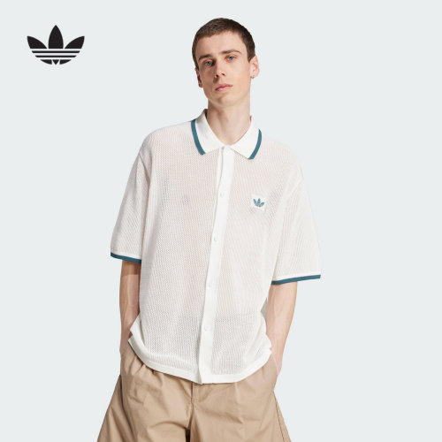 adidas阿迪达斯运动2025夏男短袖衬衫透气网孔KC3526 JP0653