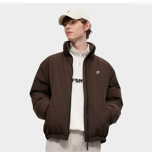 斐乐FILA羽绒服男女新款时尚情侣款保暖宽松立领外套T11M445906F