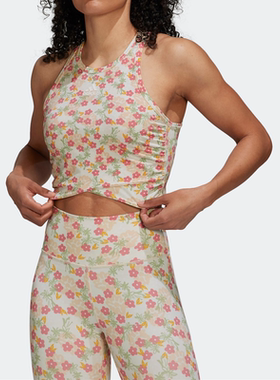 Adidas女子运动休闲速干圆领修身短款无袖背心HI6023HG6843HS3630