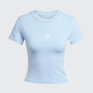 阿迪达斯/Adidas女夏新款针织修身时尚辣妹短款短袖JE1247 JE1241