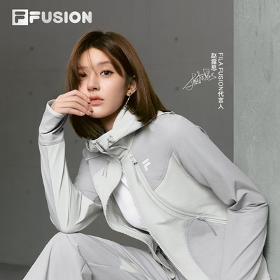 斐乐赵露思 同款FILA FUSION女子梭织外套连帽上衣T11W511704F