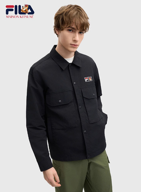 斐乐黄景瑜同款FILA梭织长袖衬衫小狐狸时尚休闲宽松F11M529401F