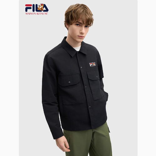 斐乐黄景瑜同款FILA梭织长袖衬衫小狐狸时尚休闲宽松F11M529401F