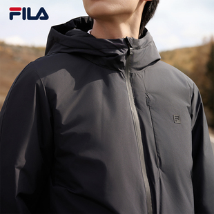FILA 斐乐2024冬季新款时尚休闲基础连帽男士羽绒服F11M443905F