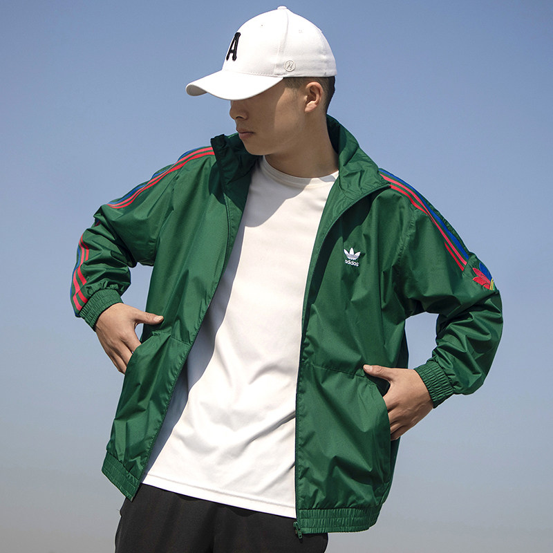 AdidasAdidas三叶草春季外套梭织休闲防风运动夹克GE0847