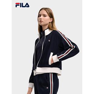 休闲舒适套装 F11W548505F11W548607 斐乐女士针织拼色时尚 FILA