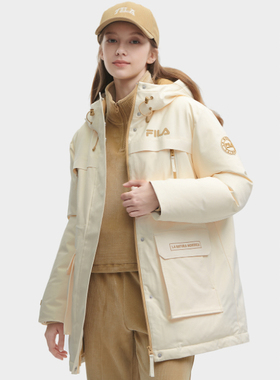 斐乐/FILA女时尚休闲中长款羽绒服冬新款舒适连帽外套F11W349904F