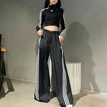 Adidas官方正品三叶草三条纹阔腿长裤IV9315 IV9318 IV9316IV9317