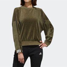 Adidas女子运动休闲圆领长袖保暖透气中性卫衣套头衫FI9254FI9253