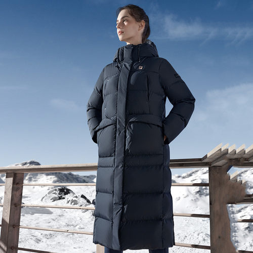 FILA斐乐鹅绒女装保暖女子运动加厚长款羽绒服A11W341913F