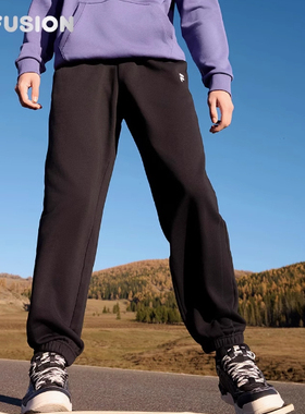 FILA FUSION斐乐潮牌针织长裤男时尚休闲加绒运动裤T11M433606F