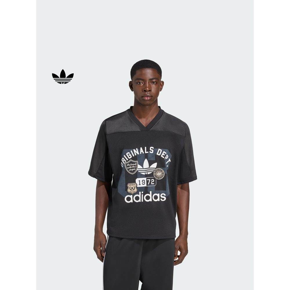 adidas阿迪达斯三叶草经典运动V领短袖球衣男装短裤KD6252 KD6230