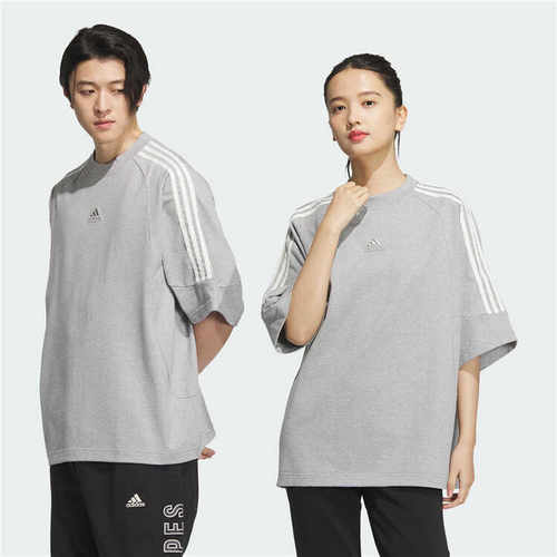 阿迪达斯ADIDAS情侣款纯棉休闲宽松圆领短袖JI6645/JI6644/JI6643