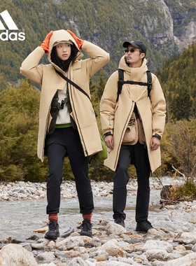 Adidas 官方正品男女户外抗风运动鹅绒羽绒服冲锋衣HM9718 HM9715