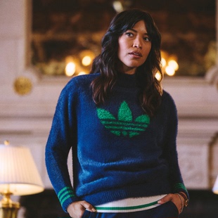 adidas阿迪达斯三叶草女子运动休闲半高领毛衣套头衫JN9747JX9267
