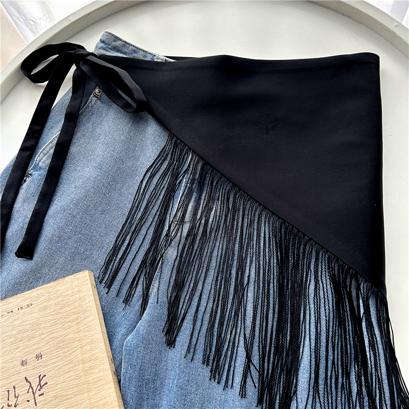 一片式屁帘腰搭三角巾女叠穿流苏